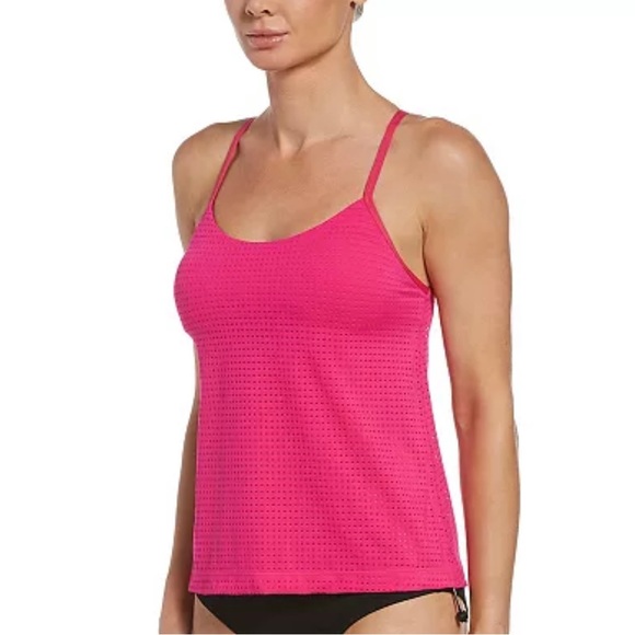 Nike Other - Nike Swim Women's Essential Layered Tankini Mesh Top Pink Size Small